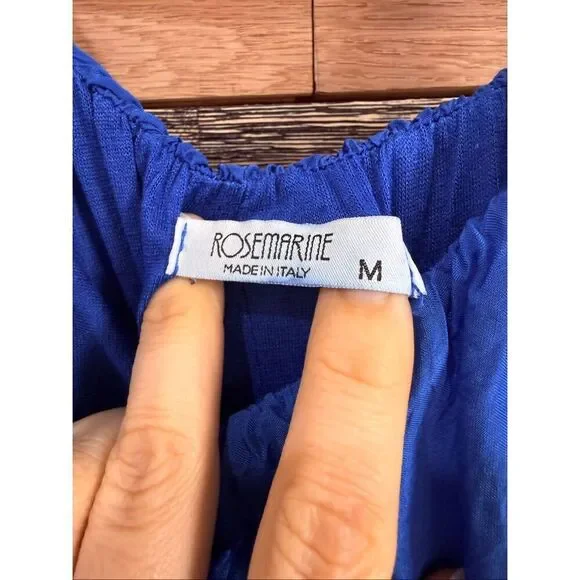 Rosemarine spaghetti strips blue viscose/silk maxi dress size Medium - Picture 3 of 7